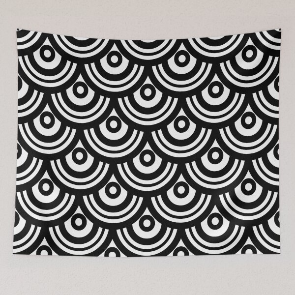 Item preview, Retro black and white semicircles designed and sold by IoanaHraball.