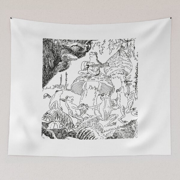 Item preview, Cottagecore Goblincore Aesthetic Guitarr Frog on Mushroom designed and sold by FalkDania.