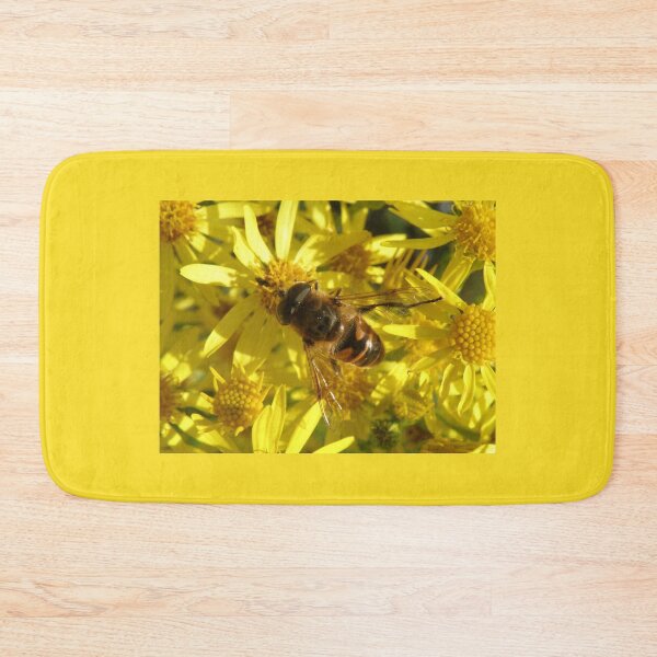 Item preview, Hoverfly and Yellow Wildflowers Macro Photograph designed and sold by naturegallery.