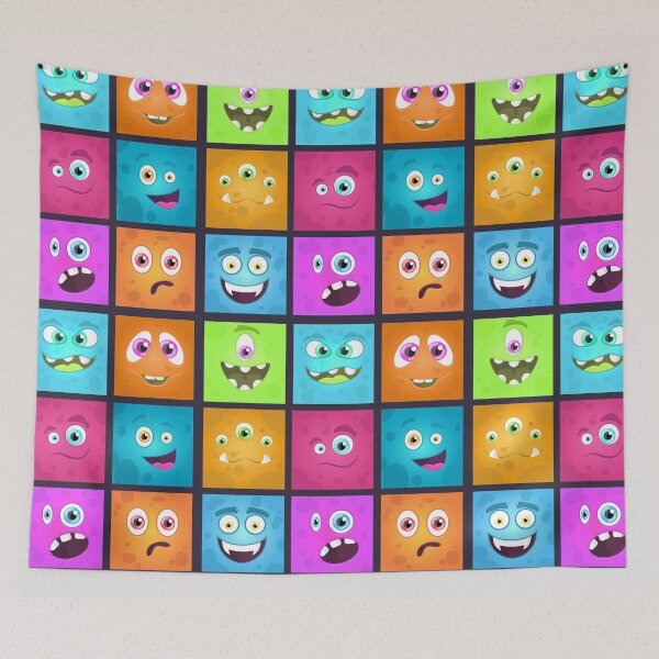 Item preview, Funny Halloween Monster Faces designed and sold by urban-color.