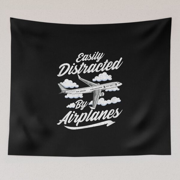 Item preview, Easily Distracted Airplanes Aviation Pun designed and sold by vivanbess.
