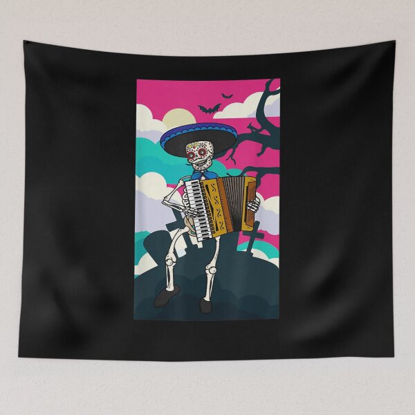 Item preview, Mariachi Playing Skeleton Day Of The Dead designed and sold by vivanbess.