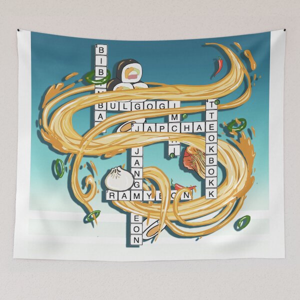 Item preview, Korean Food Crosswords designed and sold by Kdramaspot.