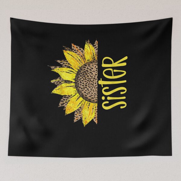Item preview, Sister Leopard Print Cheetah And Yellow Half Sunflower designed and sold by vivanbess.