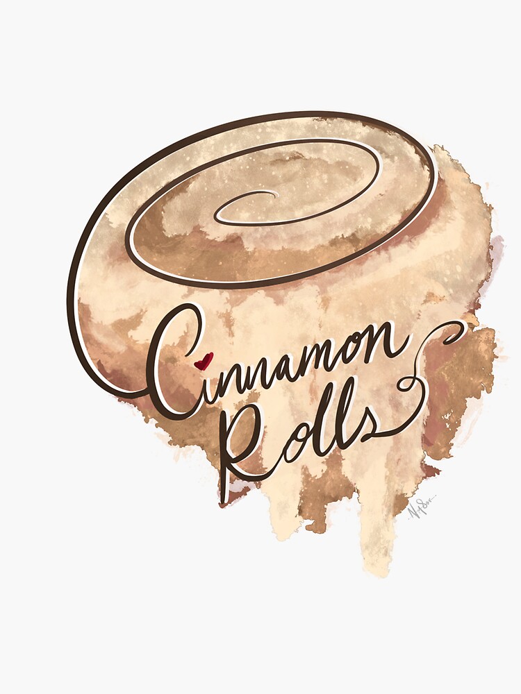 cinnamon-rolls-gooey-word-art-sticker-for-sale-by-nm8orart-redbubble