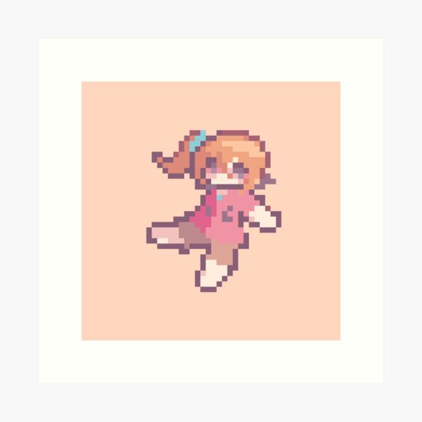 Tiny Pixel Casual Momo Art Print
