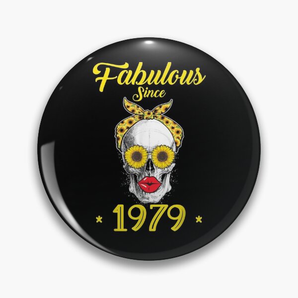 Item preview, Fabulous Since 1979 Sunflower Skull Gift For designed and sold by vivanbess.