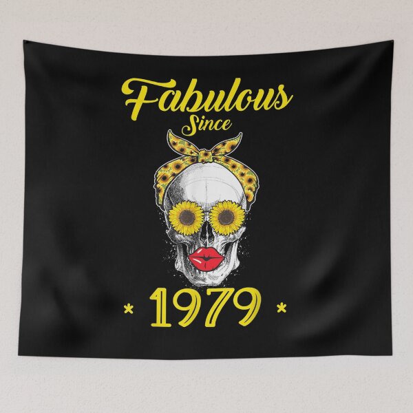 Item preview, Fabulous Since 1979 Sunflower Skull Gift For designed and sold by vivanbess.