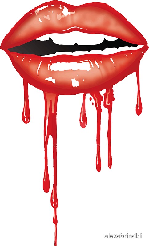 Red Dripping Lips Stickers By Alexabrinaldi Redbubble