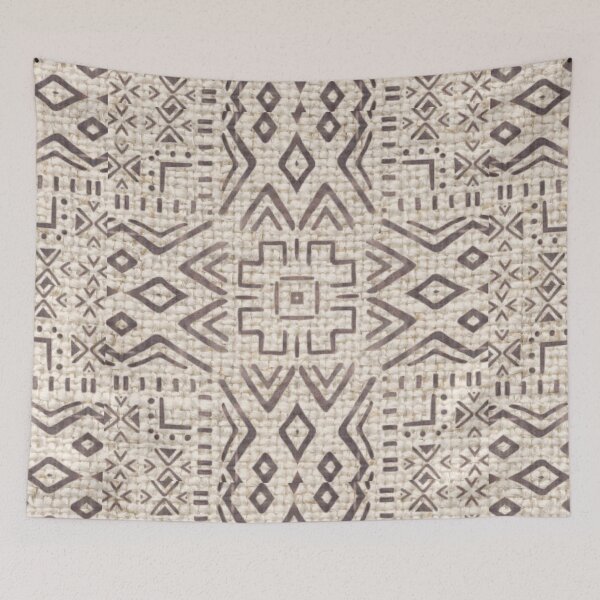 Item preview, BEIGE KUBA CLOTH Mudcloth, Mud Print, Tribal Print, Eclectic Bohemian designed and sold by artenvironments.