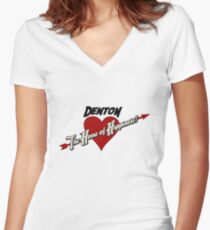 Denton - The Home of Happiness Women's Fitted V-Neck T-Shirt