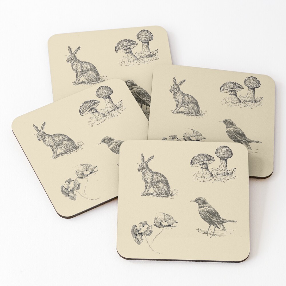 FOLKTALES FOR THE DISEASED INDIVIDUAL Official Merch Coasters (Set of 4)