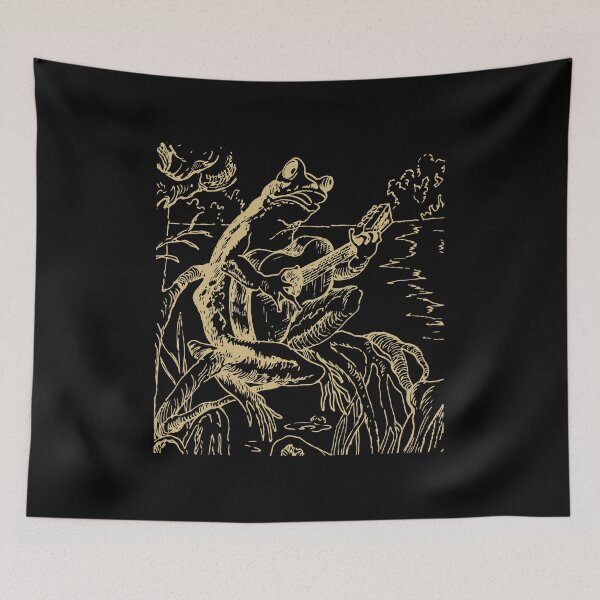 Item preview, Cottagecore Goblincore Frogcore Aesthetic Guitar Frog designed and sold by FalkDania.