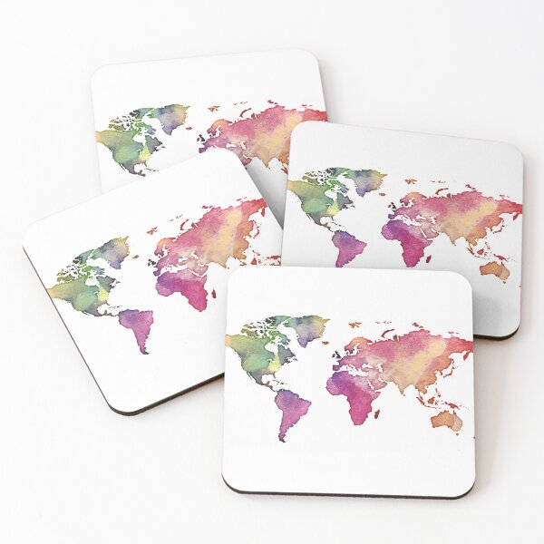 Item preview, watercolour world map designed and sold by AdegbesanDesign.
