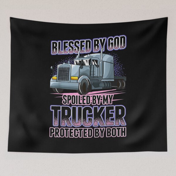 Item preview, Blessed God Spoiled My Trucker Trucker Wife Gift designed and sold by vivanbess.