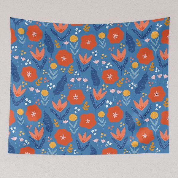 Item preview, Floral Fun-Blue designed and sold by SoulDesignsCo.