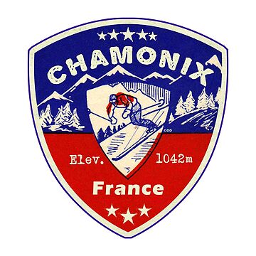 Artwork thumbnail, Chamonix France Skiing Ski Mountains Skier by DESTINATIONS DECAL