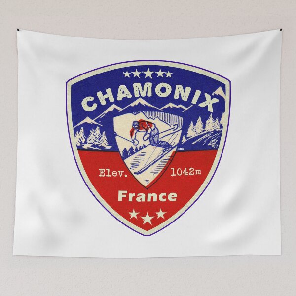 Item preview, Chamonix France Skiing Ski Mountains Skier designed and sold by DESTINATIONS DECAL.