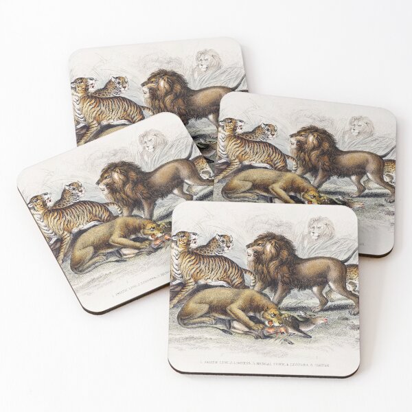 Item preview, Asiatic Lion, Lioness, Bengal Tiger, Leopard, and Jaguar from A history of the earth and animated nature (1820) by Oliver Goldsmith (1730-1774). Digitally enhanced from our own original edition. designed and sold by LenaShines.