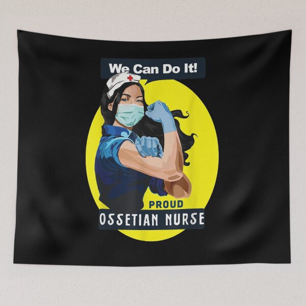 Item preview, Ossetian Proud Frontline Worker Rosie Riveter Nurse Doctor designed and sold by vivanbess.