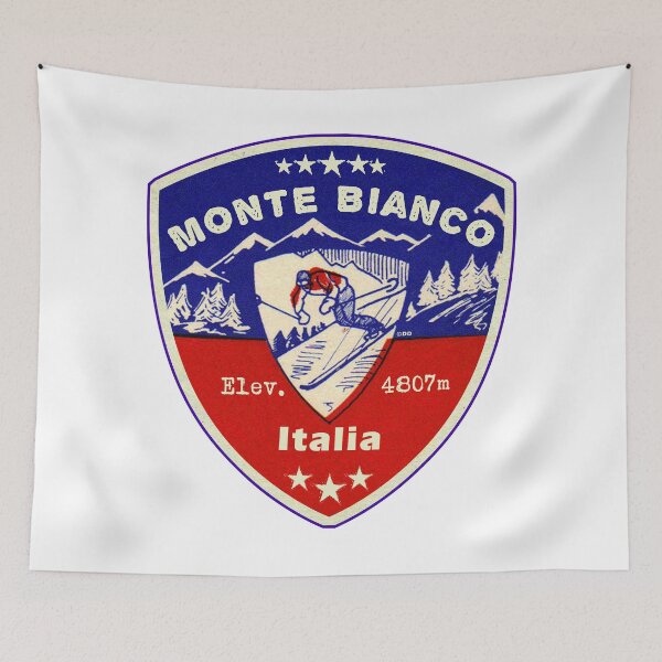 Item preview, Monte Bianco Italy Skiing Ski Mountains Skier designed and sold by DESTINATIONS DECAL.