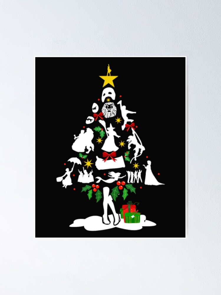 Broadway Musical Theatre Christmas Tree T- Shirt Broadway Musical Theatre Christmas Tree T- Shirt