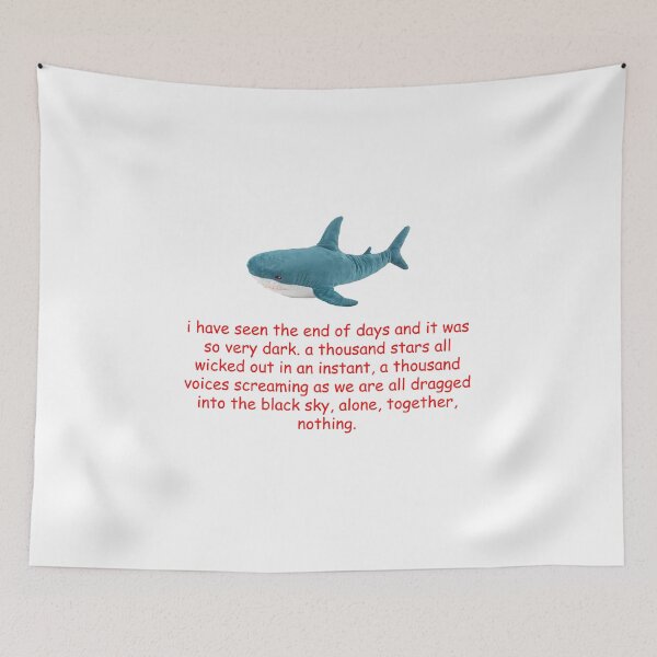 Item preview, blahaj ikea shark existentialism designed and sold by VeridissQuo.