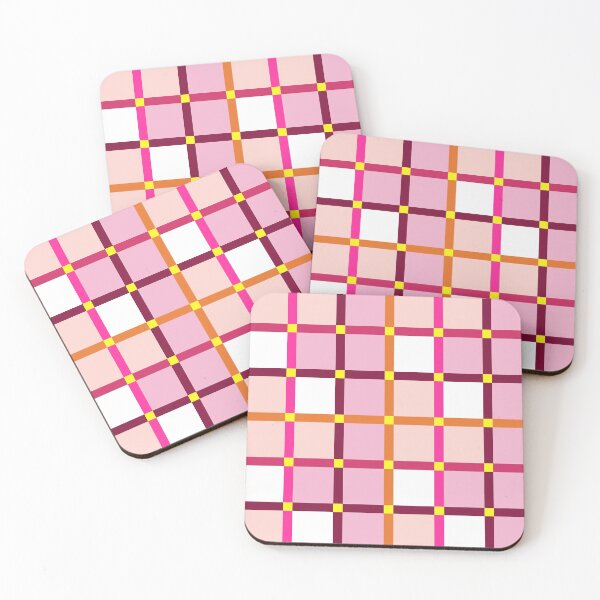 Item preview, Window check pattern in pink and orange designed and sold by colorofmagic.