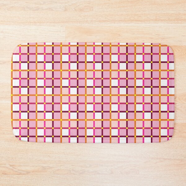 Item preview, Window check pattern in pink and orange designed and sold by colorofmagic.