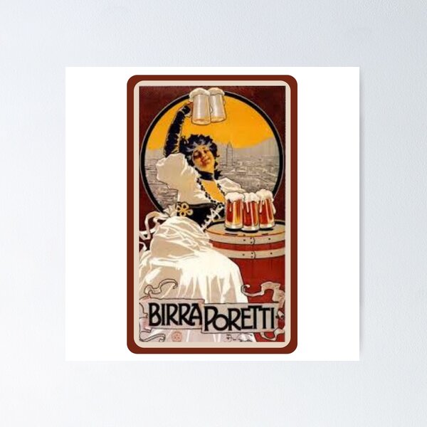 Item preview, Vintage Italian Beer Advertisement - Birra Poretti designed and sold by UN-labelledGirl.