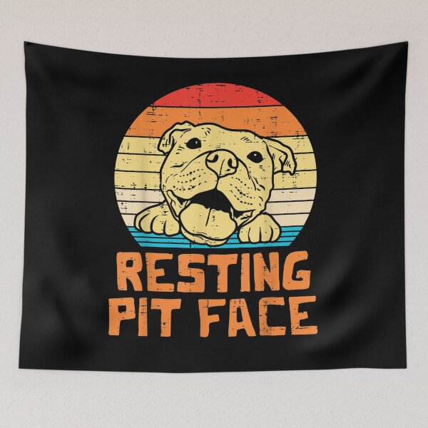 Item preview, Resting Pit Face Retro Pitbull Pitty Dog Lover Owner Gift designed and sold by patsa4.