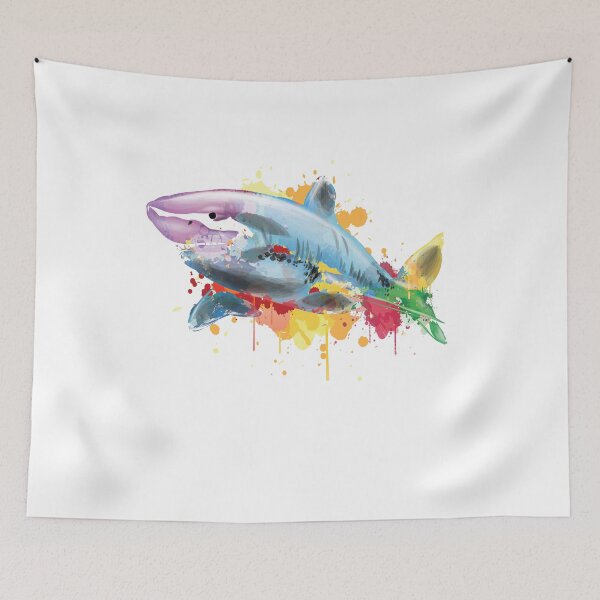 Item preview, Beautiful Shark Splash  Art, Sharks Lover Painting designed and sold by redodaha.