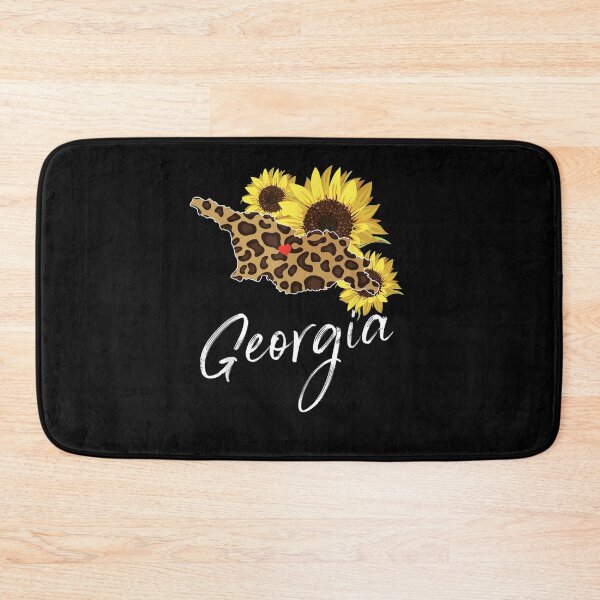 Item preview, Georgia Sunflower Leopard State Map designed and sold by nancyholly.