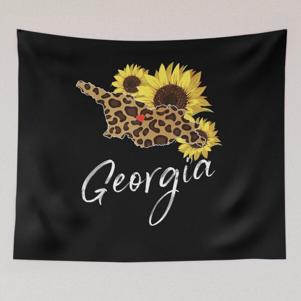 Item preview, Georgia Sunflower Leopard State Map designed and sold by nancyholly.