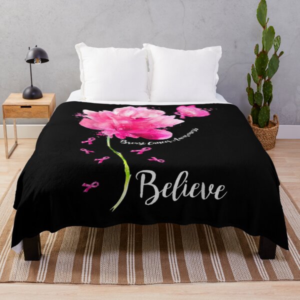 Item preview, Believe Flower Butterfly Pink Ribbon Breast Cancer Awareness designed and sold by tolivia.