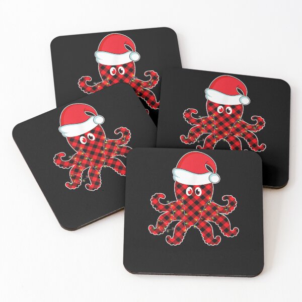 Item preview, Red Plaid Octopus Christmas Lights Pajamas Kids designed and sold by nancyholly.