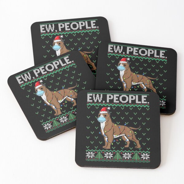 Item preview, Ew People Pitbull Face Mask Santa Dog Ugly Christmas designed and sold by patsa4.