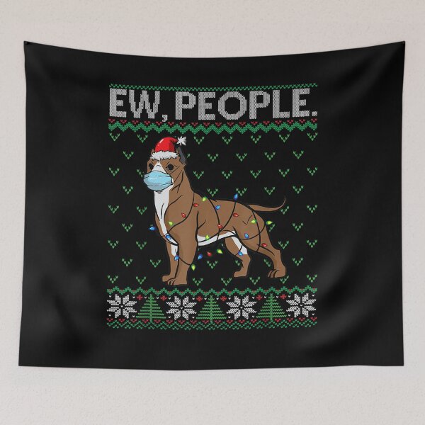 Item preview, Ew People Pitbull Face Mask Santa Dog Ugly Christmas designed and sold by patsa4.