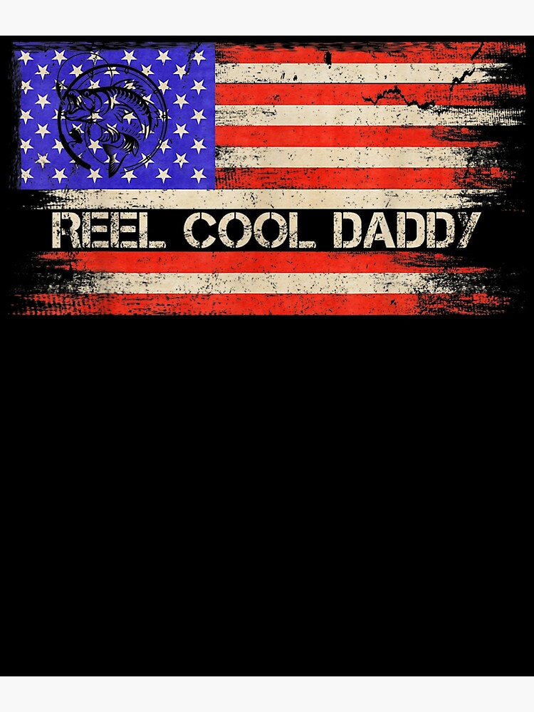 Retro Reel Cool Papa American Flag Fishing Fathers Day Dad Long