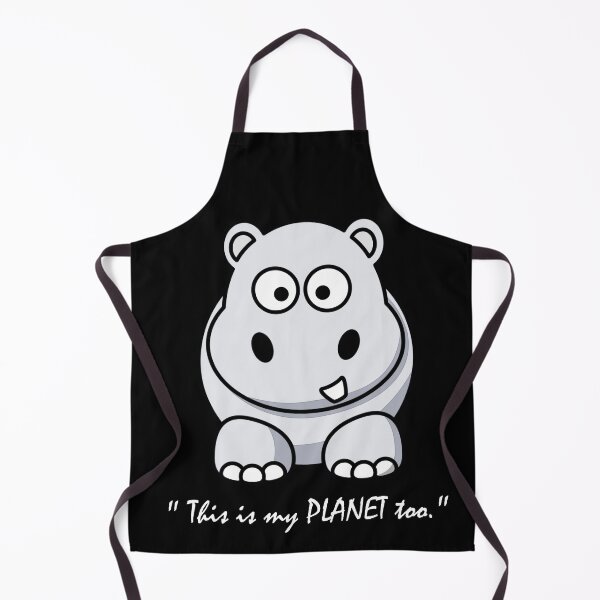 Item preview, Cute Baby Hippo Animal Planet Art - Black designed and sold by geekySlicks.