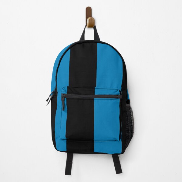 Item preview, Black and Blue Vertical Stripe Pattern 2022 Trending Color - Colour - Hue - Shade Pantone Ibiza Blue 17-4245 designed and sold by ColorOfTheYears.