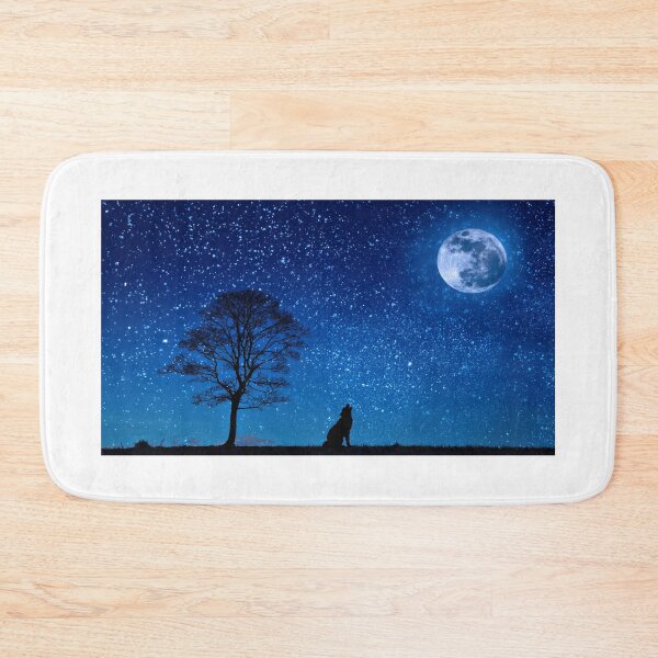 Item preview, wolf howling to moon at night designed and sold by AdegbesanDesign.
