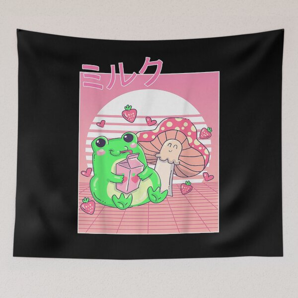 Item preview, Frog Strawberry Milk Mushroom designed and sold by nancyholly.