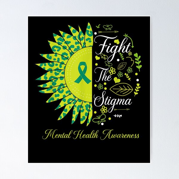 Item preview, Fight The Stigma Tal Health Awareness Sunflower Leopard designed and sold by tolivia.