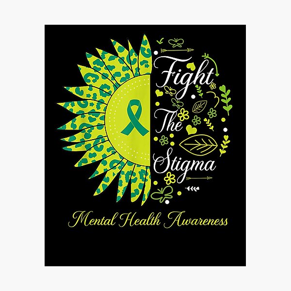 Item preview, Fight The Stigma Tal Health Awareness Sunflower Leopard designed and sold by tolivia.