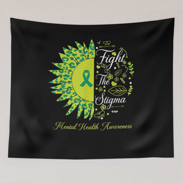 Item preview, Fight The Stigma Tal Health Awareness Sunflower Leopard designed and sold by tolivia.