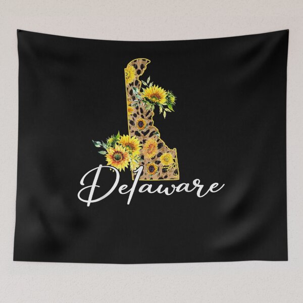 Item preview, Delaware Sunflower Leopard State Map designed and sold by patsa4.