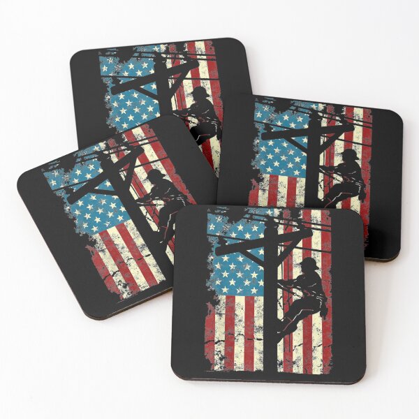 Item preview, American Flag Electric Cable Lineman Gift 4th Of July designed and sold by tolivia.