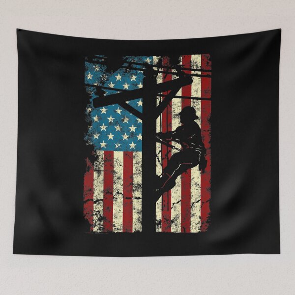 Item preview, American Flag Electric Cable Lineman Gift 4th Of July designed and sold by tolivia.