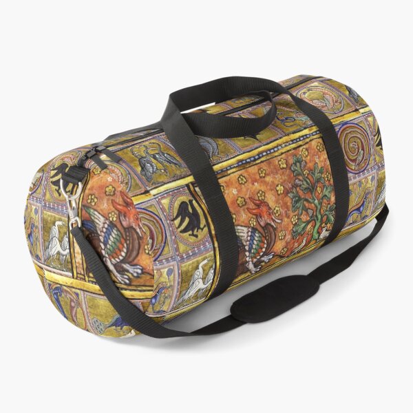 Item preview, MEDIEVAL BESTIARY,RED DRAGON TREE LIFE AND BIRDS . FANTASTIC ANIMALS IN GOLD RED BLUE COLORS designed and sold by BulganLumini.